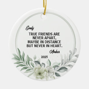 Long Distance Friend Christmas Ornament, Friend  Ceramic Tree Decoration