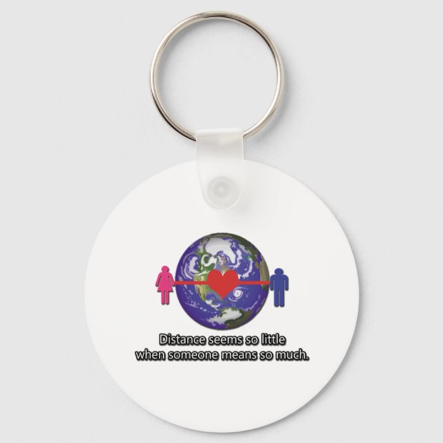 Long Distance Relationship Couple Key Ring (Front)