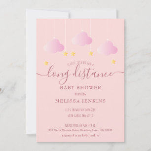 Long Distance Shower / Sprinkle By Mail Pink Invitation
