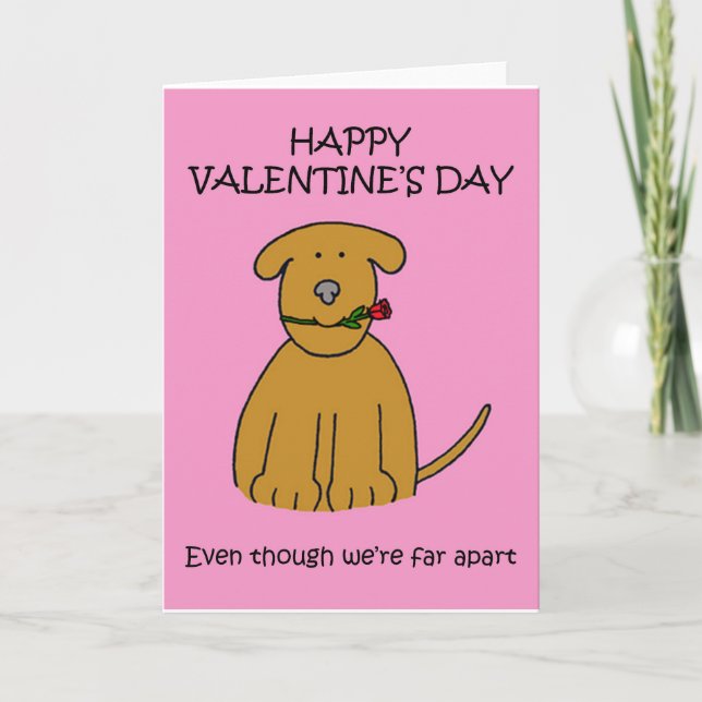 Long Distance Valentine Puppy Holiday Card (Front)