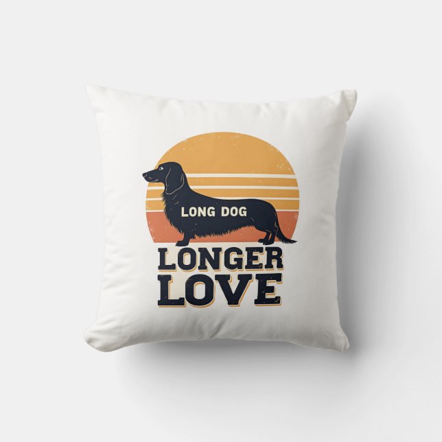 Long Dog Longer Love Vintage Dachshund Sunset Grap Cushion (Front)