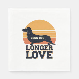Long Dog Longer Love Vintage Dachshund Sunset Grap Napkin