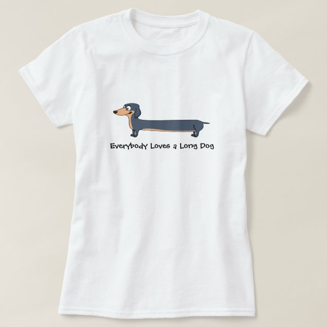 Long Dog Love - Dachshund Women's Basic T-Shirt (Design Front)