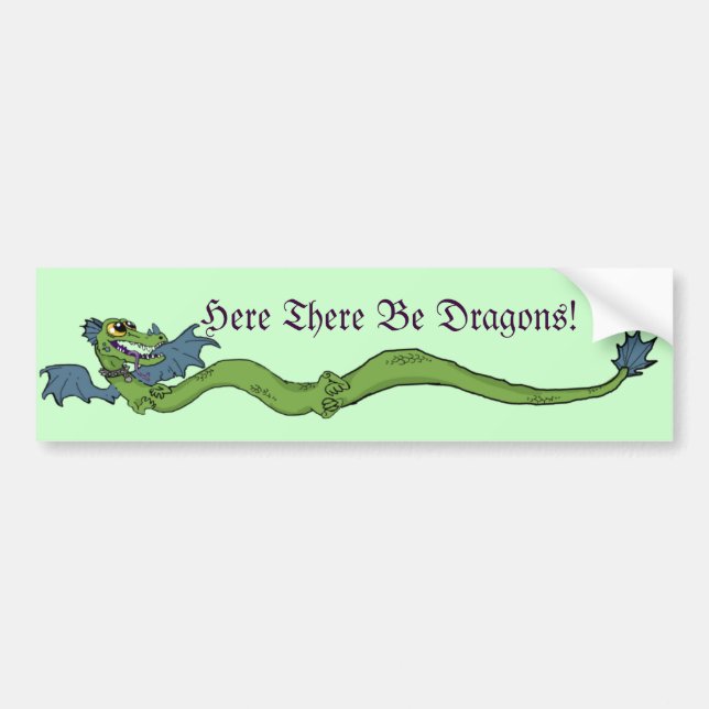 Long Dragon~here there be Dragons! Bumper Sticker (Front)