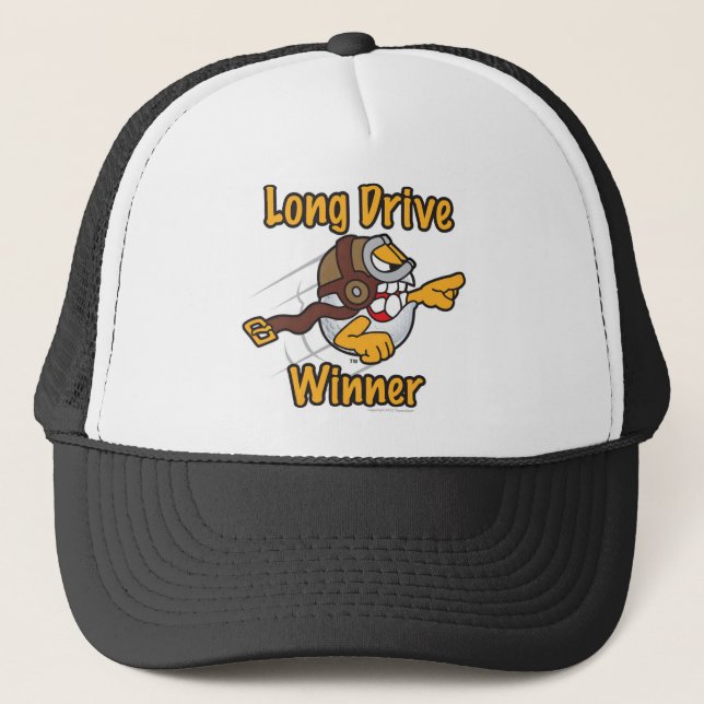 Long Drive Winner Hole Prize For Golf Tournaments Trucker Hat (Front)