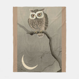 long-eared owl fleece blanket