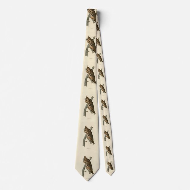 Long-eared Owl from Audubon's Birds of America Tie (Front)