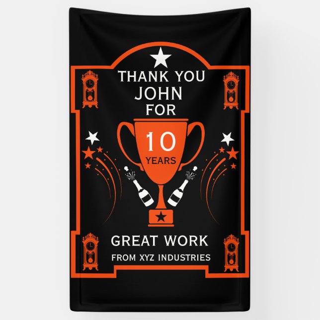 Long Employment Service Recognition Banner (Vertical)