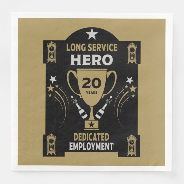 Long Employment Service Recognition Twenty years Napkin (Front)