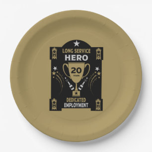 Long Employment Service Recognition Twenty years Paper Plate