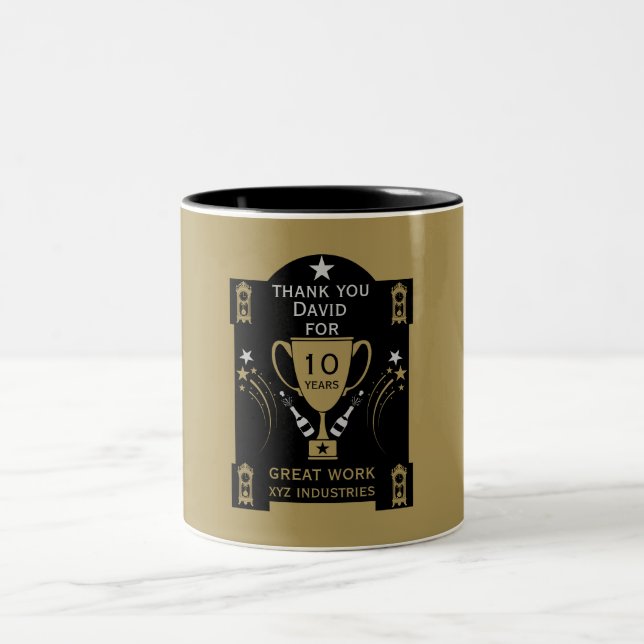 Long Employment Service Recognition Two-Tone Coffee Mug (Center)