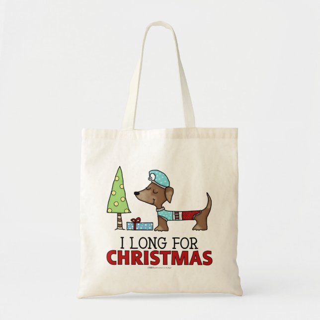 Long for Christmas-Dachshund Tote Bag (Front)
