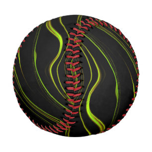 Long green wavy strokes on dark background  baseball