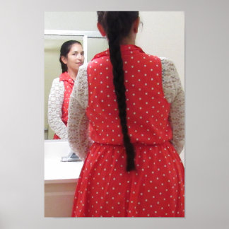 Long Hair And Braid Reflection Poster