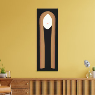 Long Hair Art   Minimalist Modern Portrait  Canvas Print
