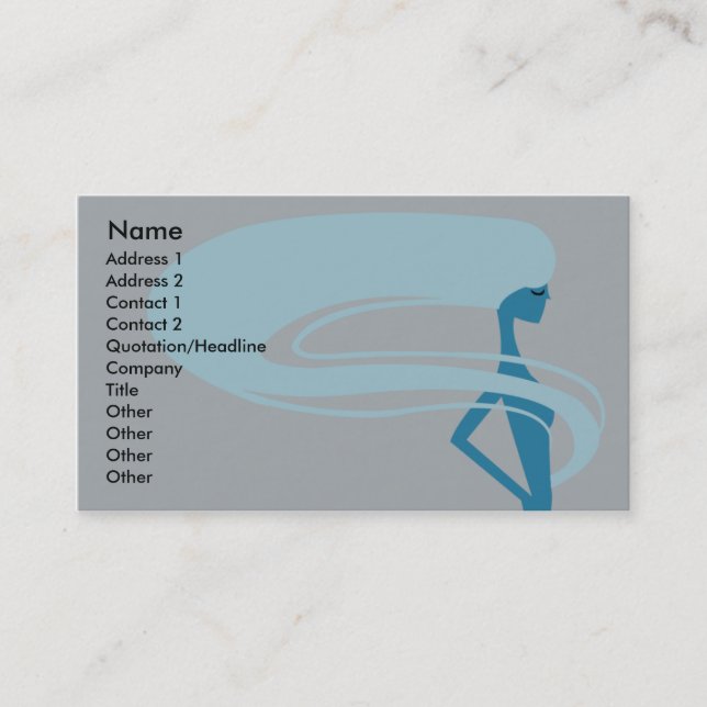 Long Hair - Business Business Card (Front)