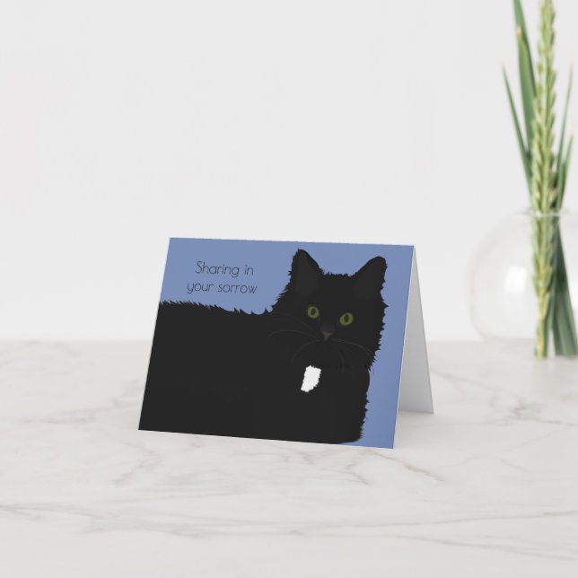Long Hair Cat Pet Sympathy Card (Front)