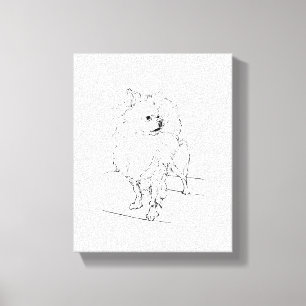 Long Hair Chihuahua - Dog Illustration Minimalist Canvas Print