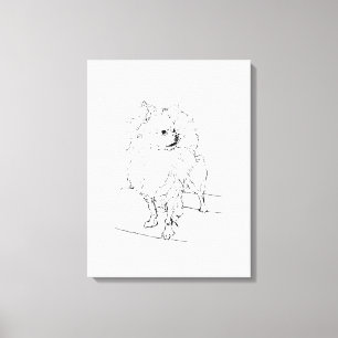 Long Hair Chihuahua - Dog Illustration Minimalist Canvas Print