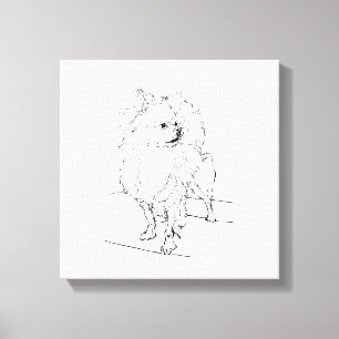 Long Hair Chihuahua - Dog Illustration Minimalist Canvas Print