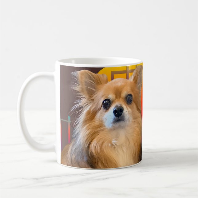 Long Hair Chihuahua named Dylan Coffee Mug (Left)