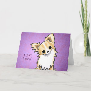 Long Hair Chihuahua Speaks Your Custom Message Card