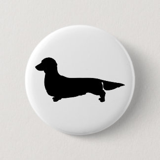 Long Hair Dachshund Button Pin