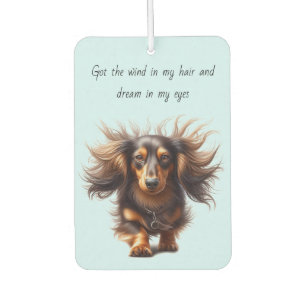 Long Hair Dachshund Car Air Freshener