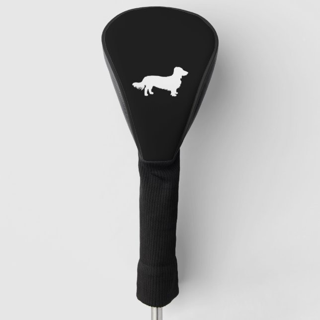 Long hair dachshund dog Dachshund gift silhouette Golf Head Cover (Front)