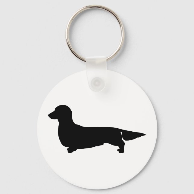Long Hair Dachshund Key Chain (Front)