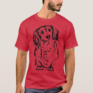 Long Hair Dachshund Lover Gift Doie Mum Dad Cute W T-Shirt