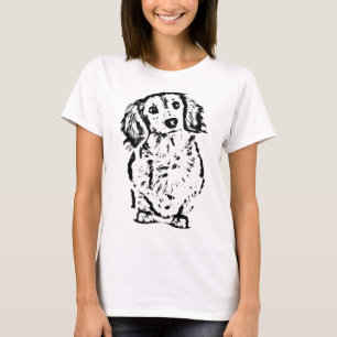 Long Hair Dachshund Lover Gift Doxie Mum Dad Cute  T-Shirt