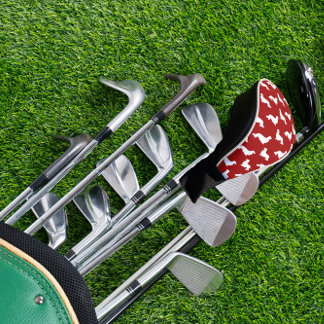 Long Hair Dachshund Loving Golfer Light Blue Gift Golf Head Cover