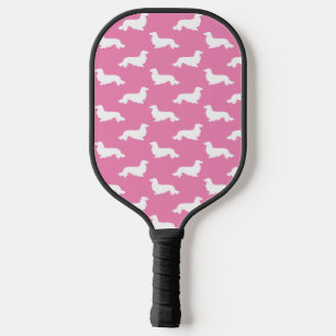 Long Hair Dachshund Loving Pickleball Pink  Paddle
