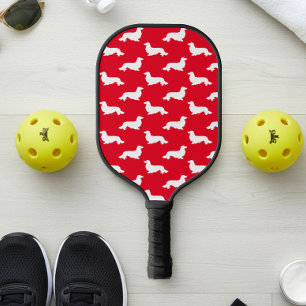 Long Hair Dachshund Loving Pickleball Red Paddle