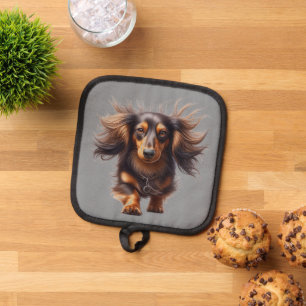 Long Hair Dachshund Pot Holder