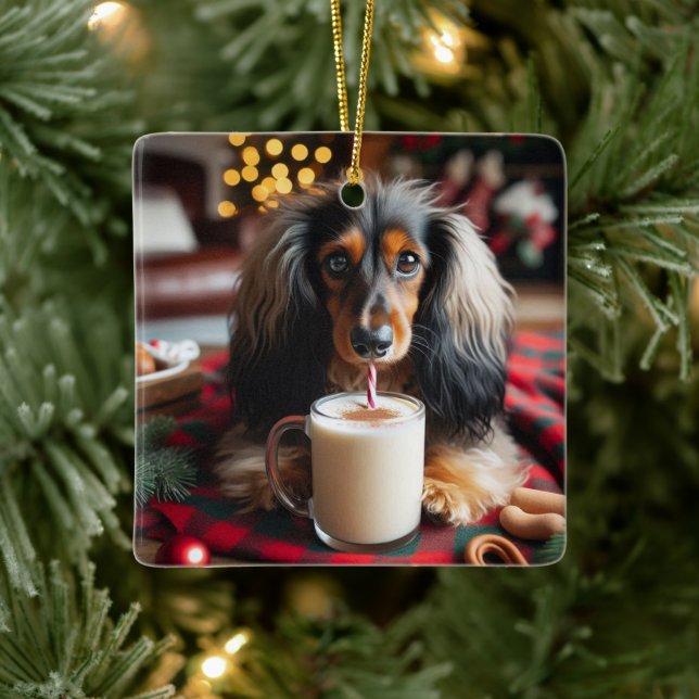 Long Hair Dachshund Tree Ornament (Tree)