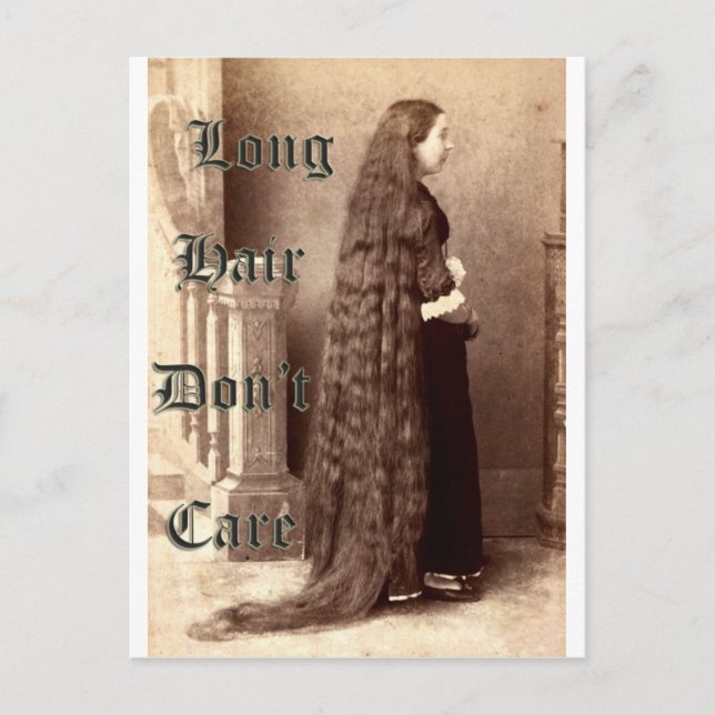 Long hair, don't care postcard (Front)