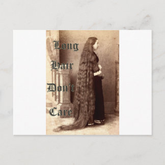 Long hair, don't care postcard