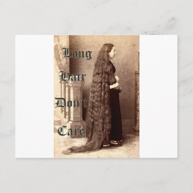Long hair, don't care postcard (Front)