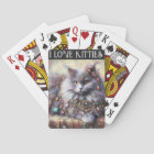 Long Hair Grey Cat w/Jewels I Love Kitties