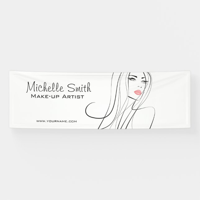 Long Hair hairdresser make up artist  branding Banner (Horizontal)
