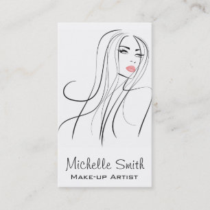 Long Hair hairdresser make up artist  branding Business Card