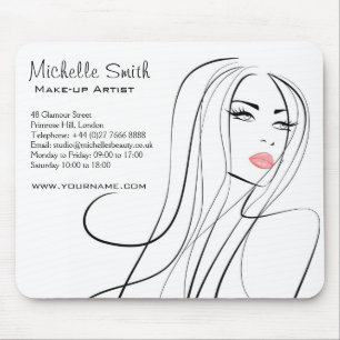 Long Hair hairdresser make up artist  branding Mouse Mat