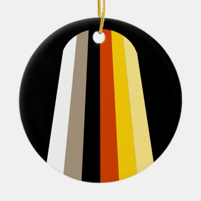 Long Hair Pride Flag Ceramic Tree Decoration (Front)