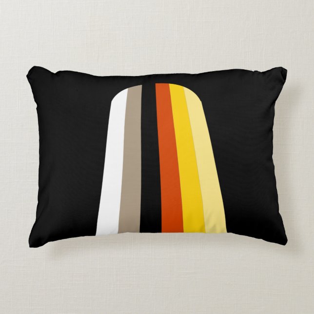 Long Hair Pride Flag Decorative Cushion (Front)