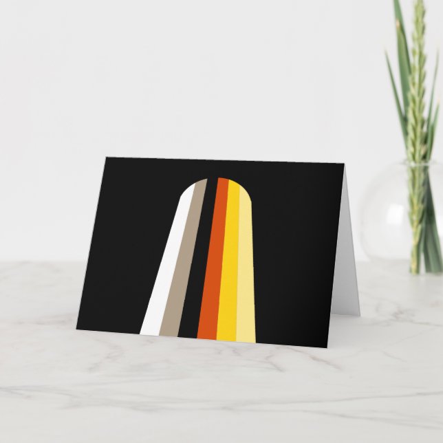 Long Hair Pride Flag Holiday Card (Front)