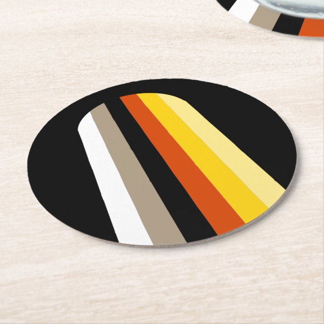 Long Hair Pride Flag Round Paper Coaster (Angled)