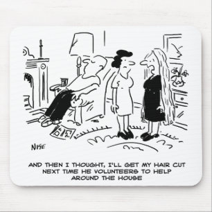 Long Hair Style Due to No Haircut or Hair Styling Mouse Mat