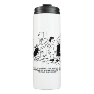 Long Hair Style Due to No Haircut or Hair Styling Thermal Tumbler